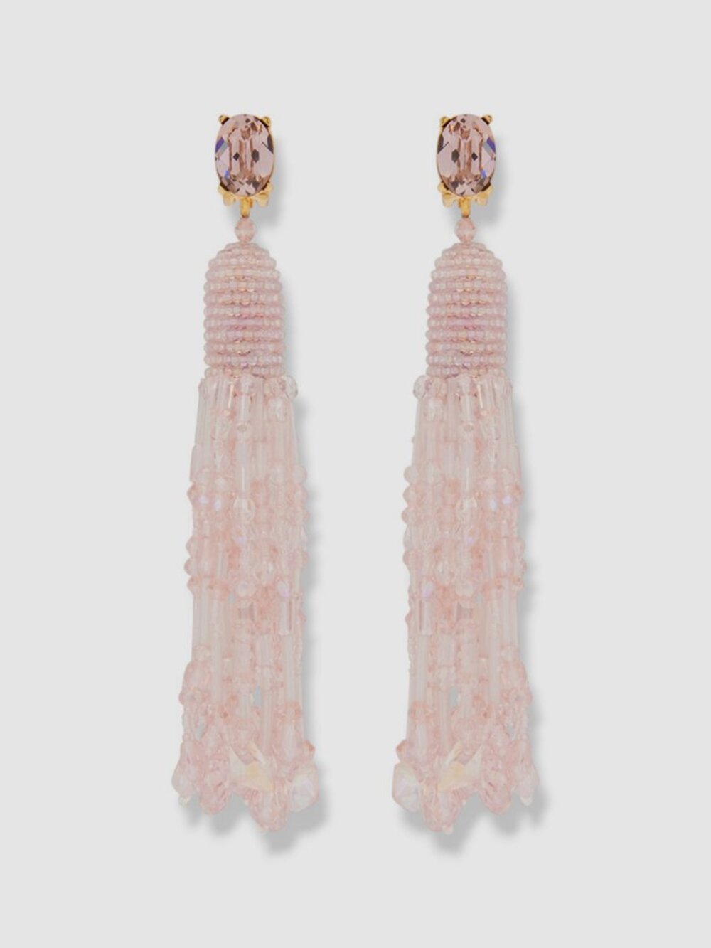 Oscar De La Renta Women's Pink Dripping Tassle Beaded Earrings